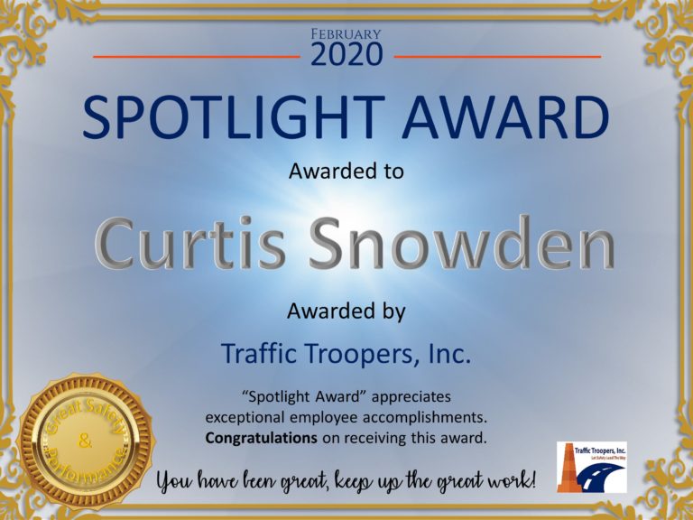 Curtis Snowden - Spotlight Award [February 2020]